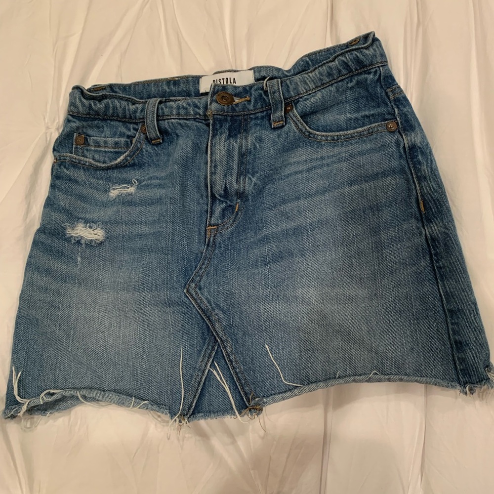 Pistola Distressed Denim Skirt (waist size 24)